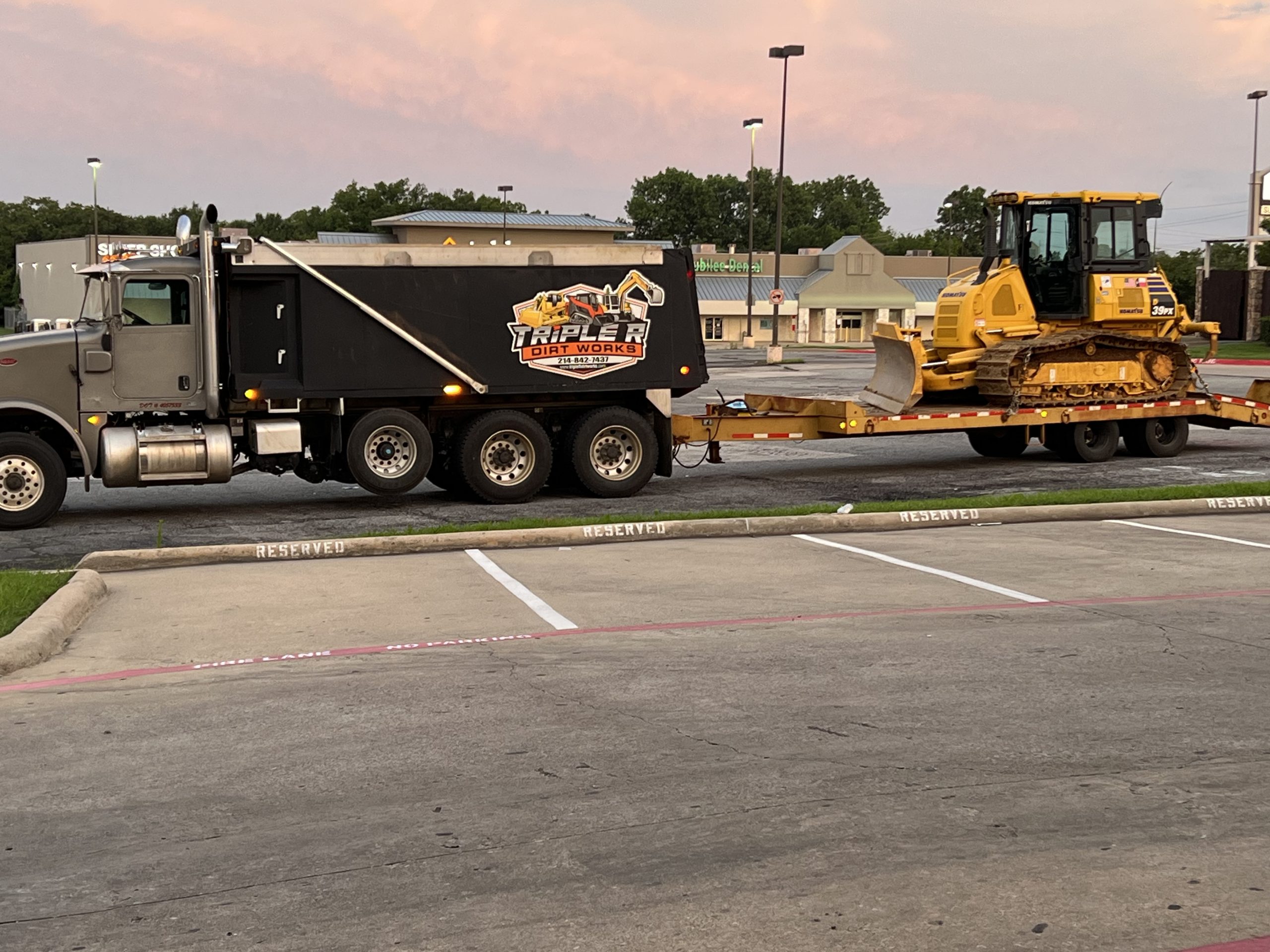 Triple R Dirt Works truck and dozer for dirt work projects in Texoma