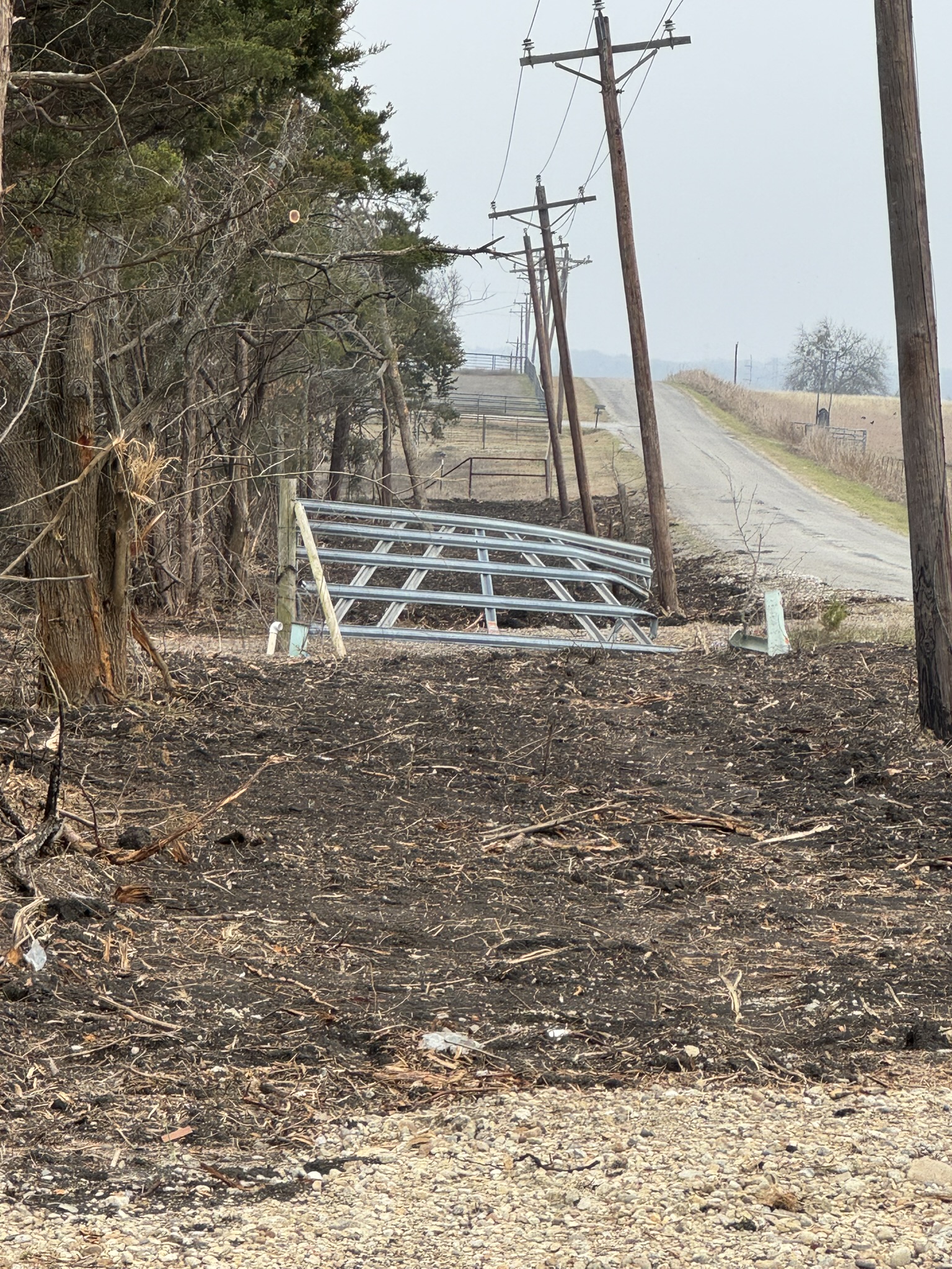Fence row and brush clearing work on rural property