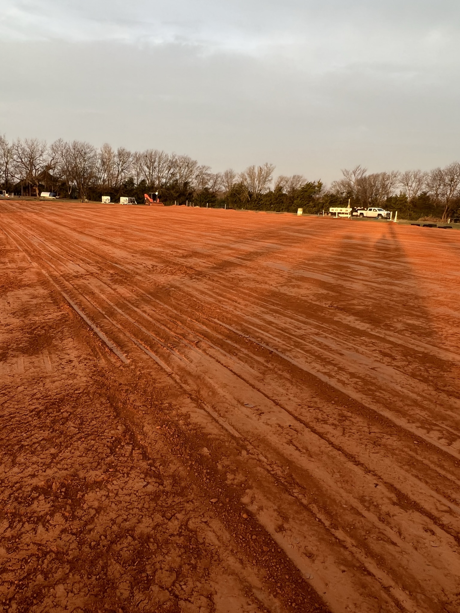 Commercial foundation pad site prepared for structural support