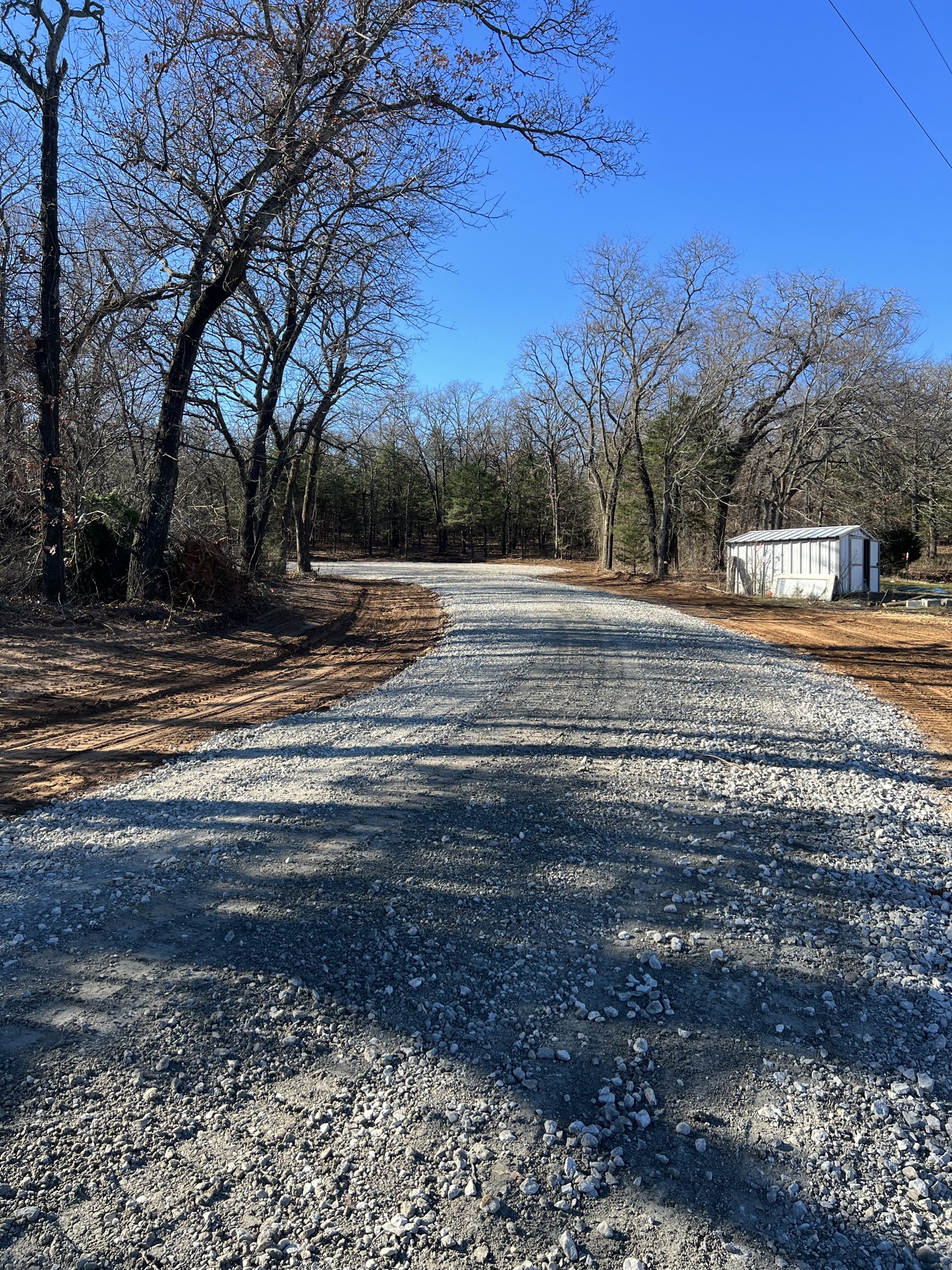 Gravel surface planned with proper drainage and site preparation